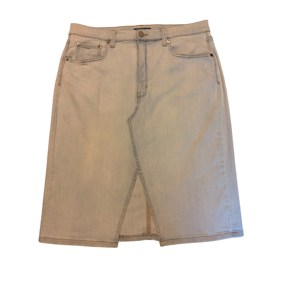 Banana Republic Women's Denim Jean Skirt Light Wash Distressed Size 12